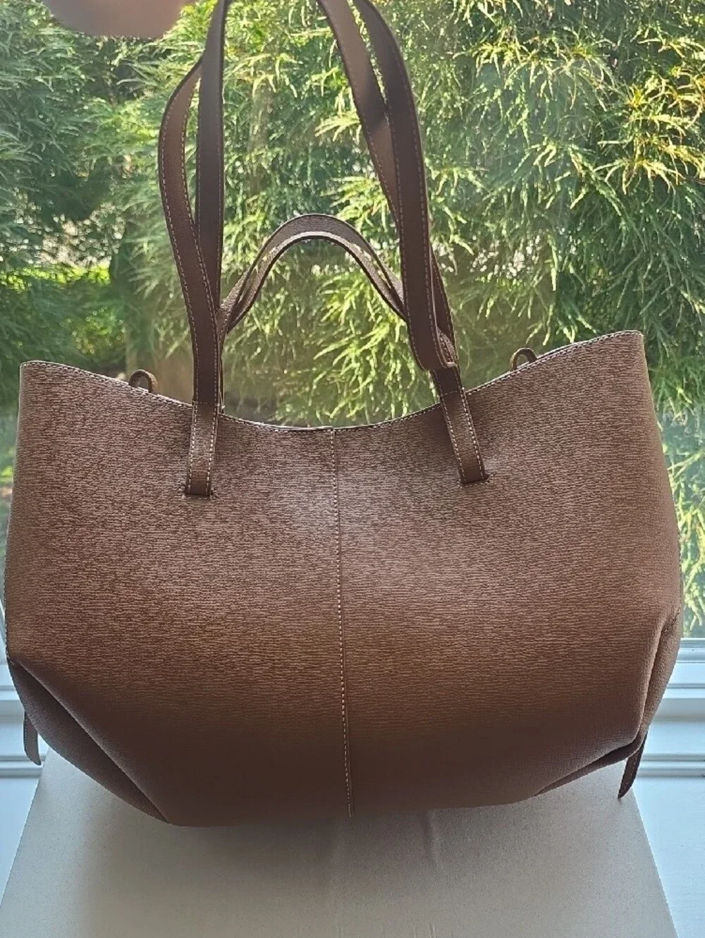 Polène Cyme Tote Bag Edition Textured Camel Leather
